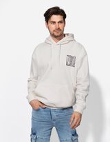 bluza z kapturem - Tylny nadruk - bialy