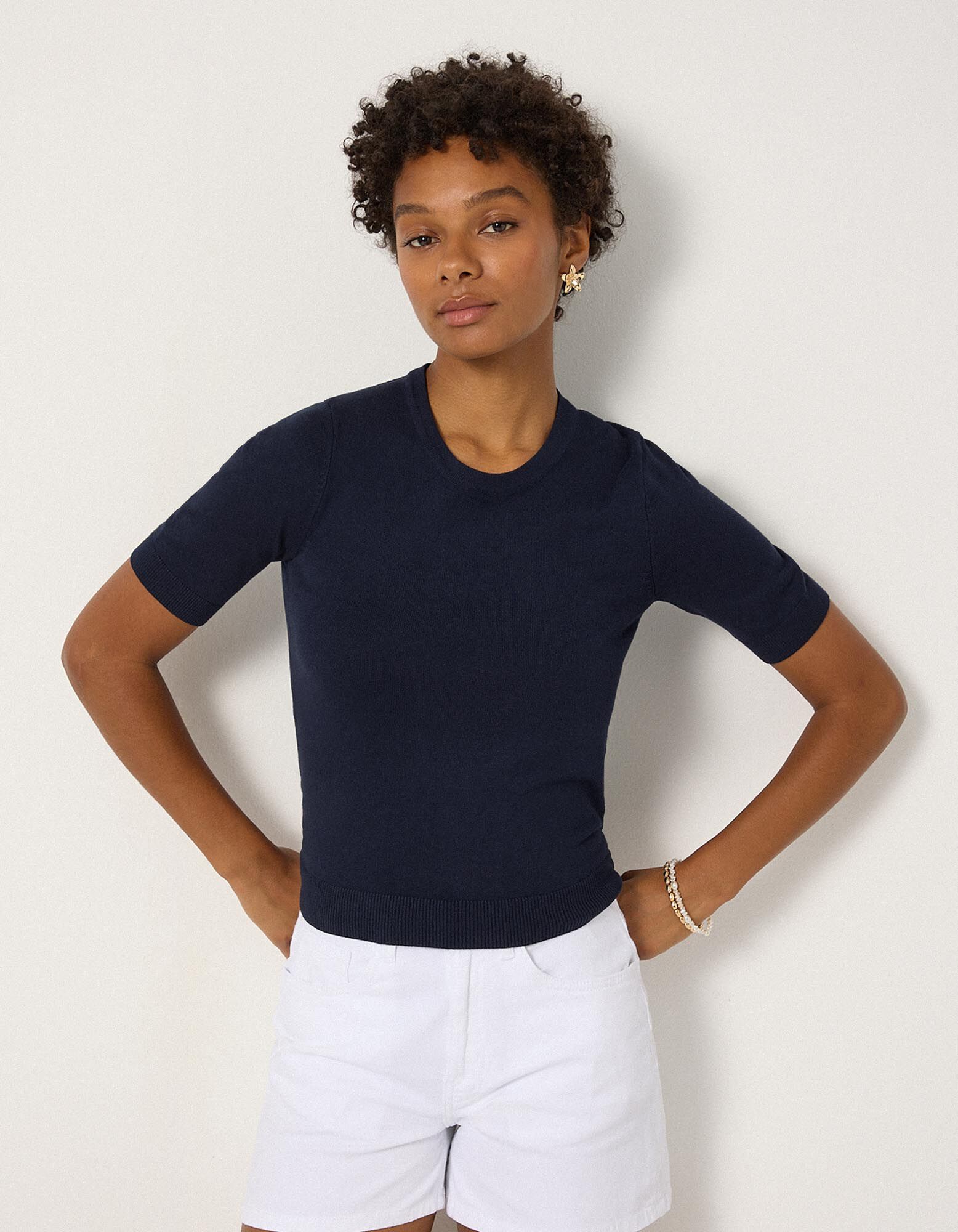 Pullover - Kurze &Auml;rmel - Dunkelblau
