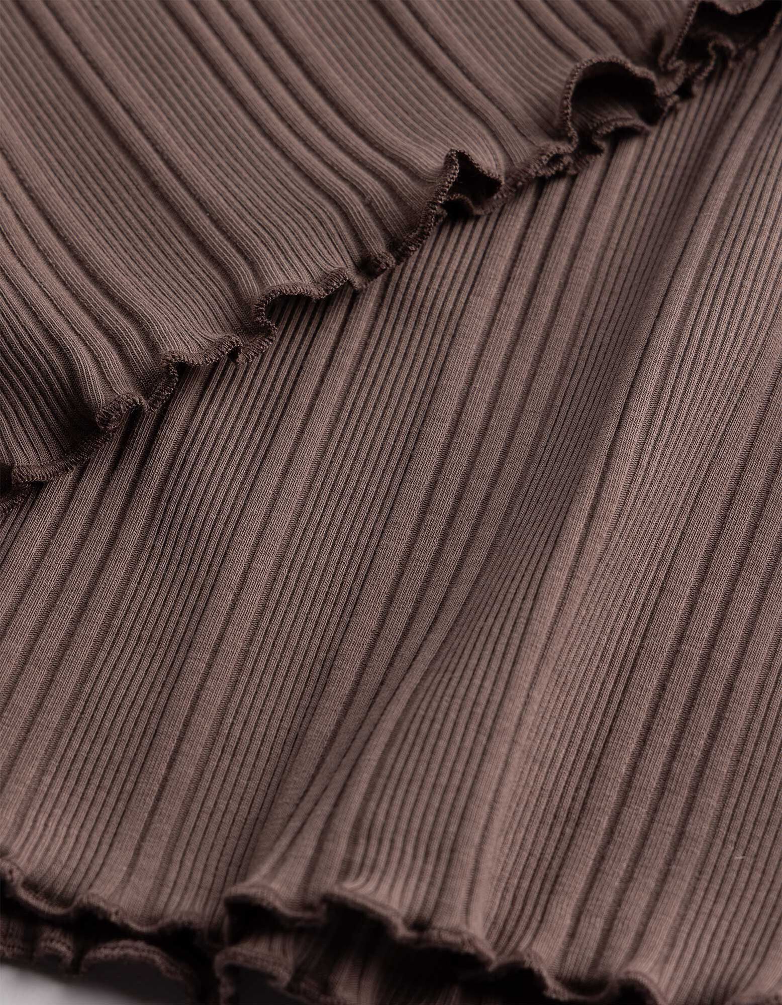 Pyžamov&yacute; set trička a kahot - Směs s visk&oacute;zou - hneda
