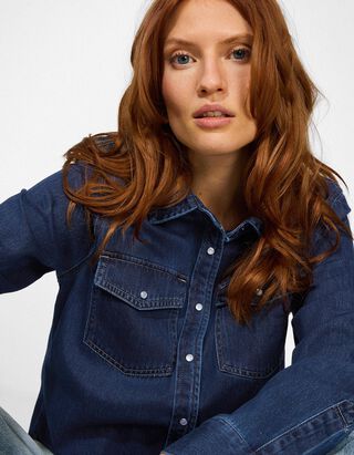 Hemdbluse - dark blue denim - dunkelblau