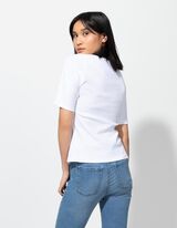 Póló - Bordázott - feher