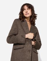 Plašč - Videz volne - rjava