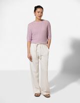 Pullover - Lochstrick - Pink