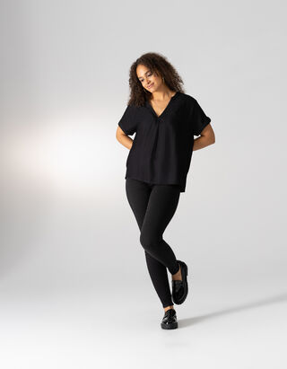 Haut en dentelle - Viscose - Noir