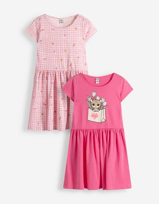 Kleid in A-Linie - 2er Pack