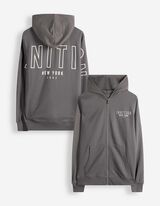 Cipz&aacute;ros meleg&iacute;tőfelső - H&aacute;tul nyomtatott minta - s&ouml;t&eacute;tsz&uuml;rke