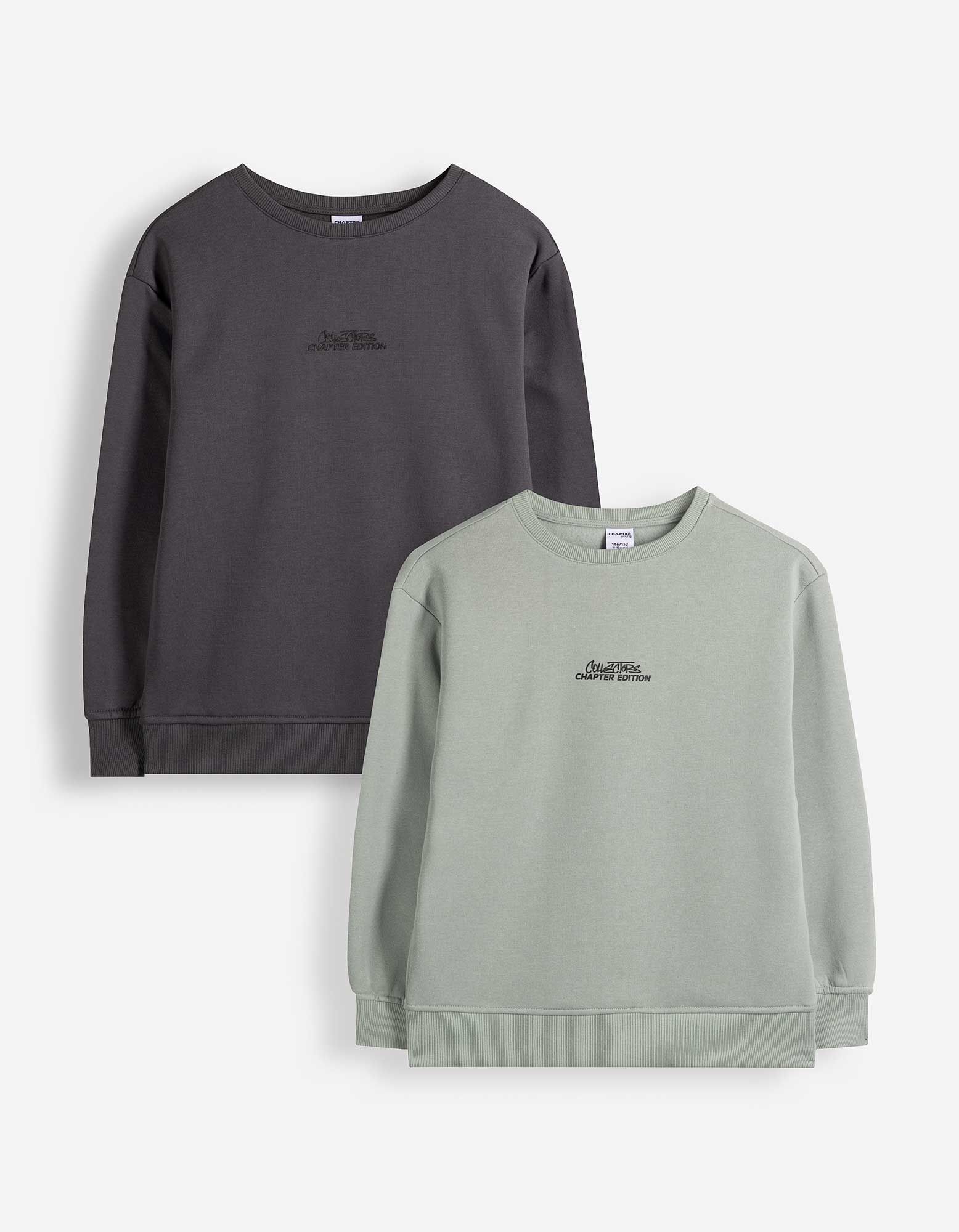 Sweatshirt - 2er-Set - Grau
