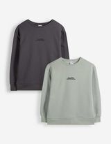 Sweatshirt - 2er-Set - Grau