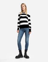 Majica dugih rukava - Ukrasna dugmad - crno