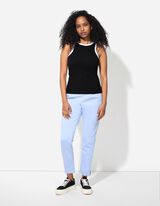 Top - Rippenstruktur - schwarz