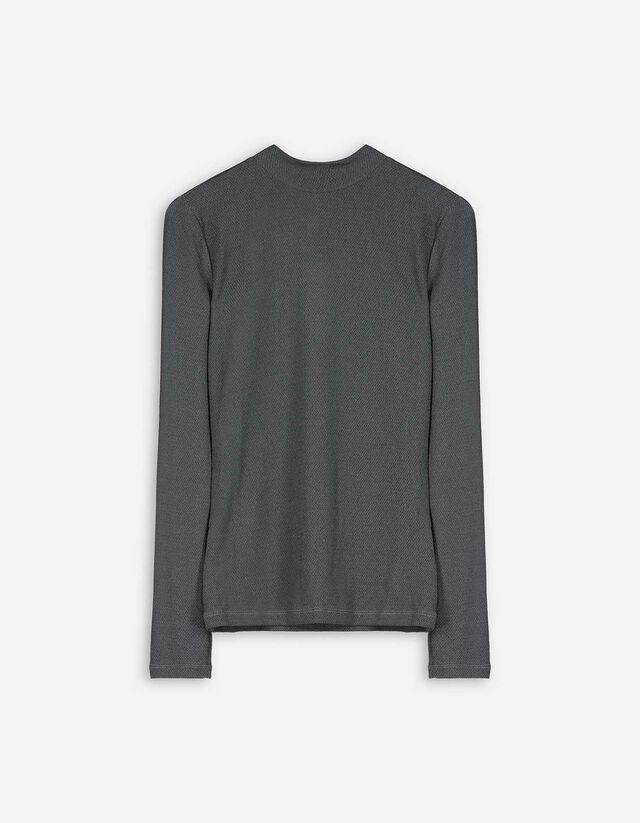 Longsleeve - Glitterstof - donkergrijs