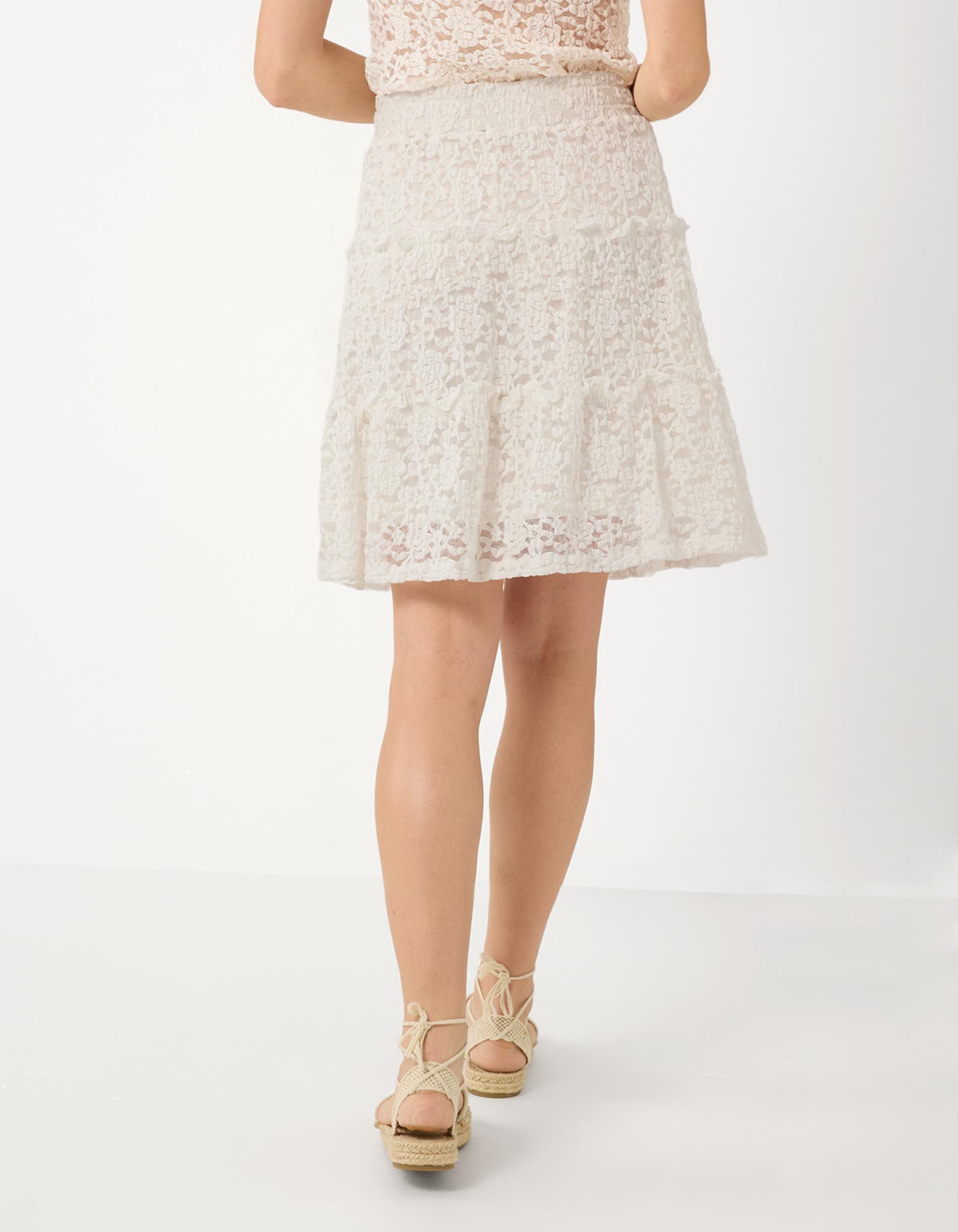 Rock in A-Linie - Spitze - Off-White