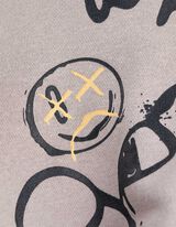 Hoodie - Allover-Print - beige