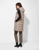 Prešívaná vesta - Regulovateľný spodný okraj - svetlohnedy