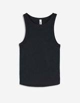 Cropped top - Geribde structuur - zwart