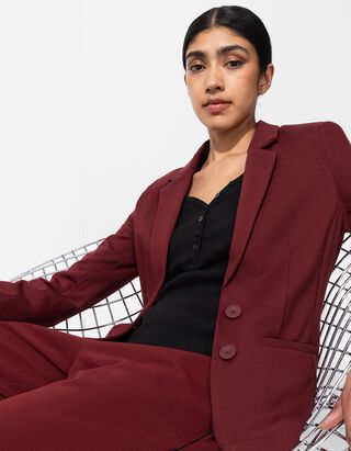 Blazer - Knopfleiste - dunkelrot