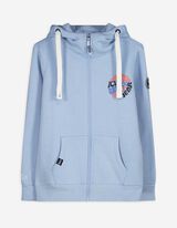 Sweatjacke - Kangurutasche - hellblau