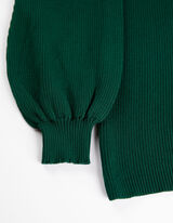 Pletena haljina - Uz telo - tamno-zelena