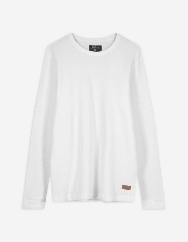 Langarmshirt - Regular Fit - weiß