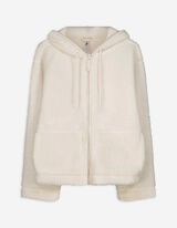 Sweatjacke - Teddyfell - weiß
