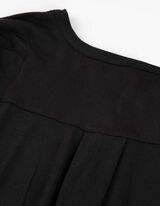 Hosszú ujjú felső - Henley kivágás - fekete