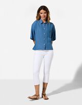 Pantacourt - Coupe Skinny Fit - blanc