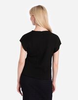 koszulka - Marszczony wygląd - czarny