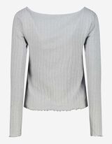 Maglia a manica lunga - Orlo a conchiglia - grigio
