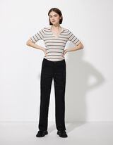 Poloshirt - Strepen - wit