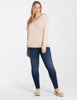 Pull-over - Viscose m&eacute;lang&eacute;e - Beige