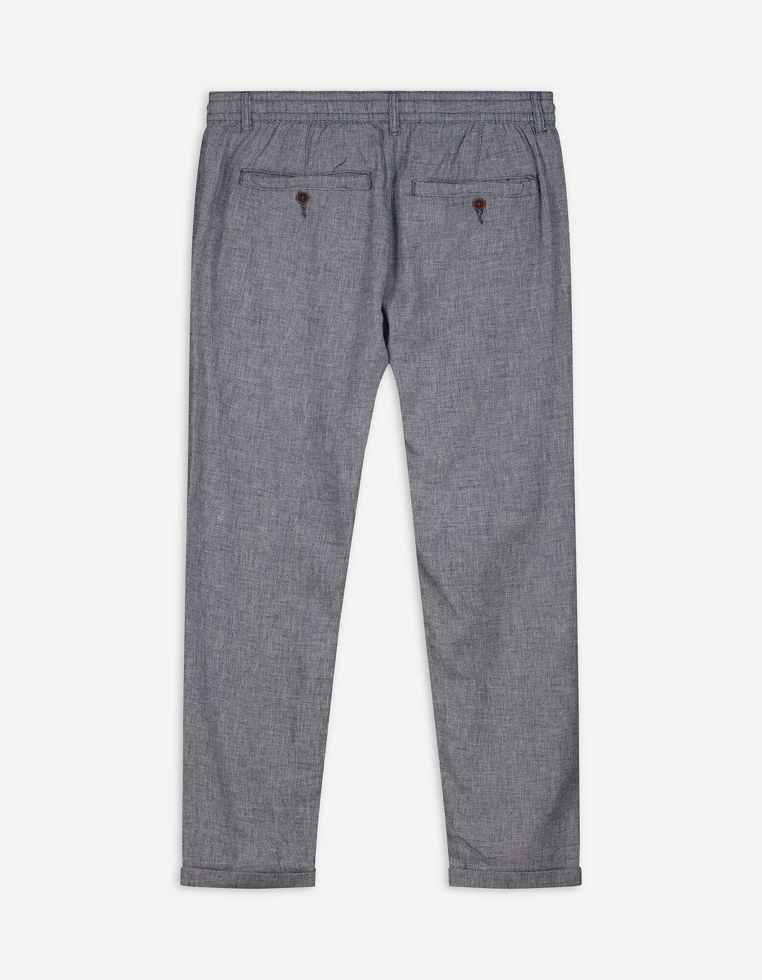Chinohose - Leinen-Optik - dunkelblau
