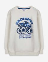 Sweatshirt - Print - weiß