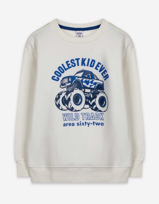 Sweatshirt - Print - weiß