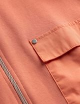 Sweatjacke - Baumwoll-Mix - hellrot