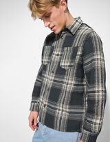 Košile - Károvaný vzor - tmave zelena