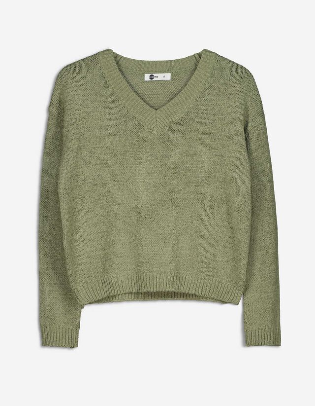 Pulover - Oversized Fit - tamno zelena