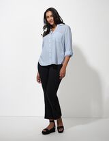 Košeľová blúzka - Bavlna - svetlomodra