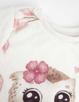 Mikina - Plyš - biely