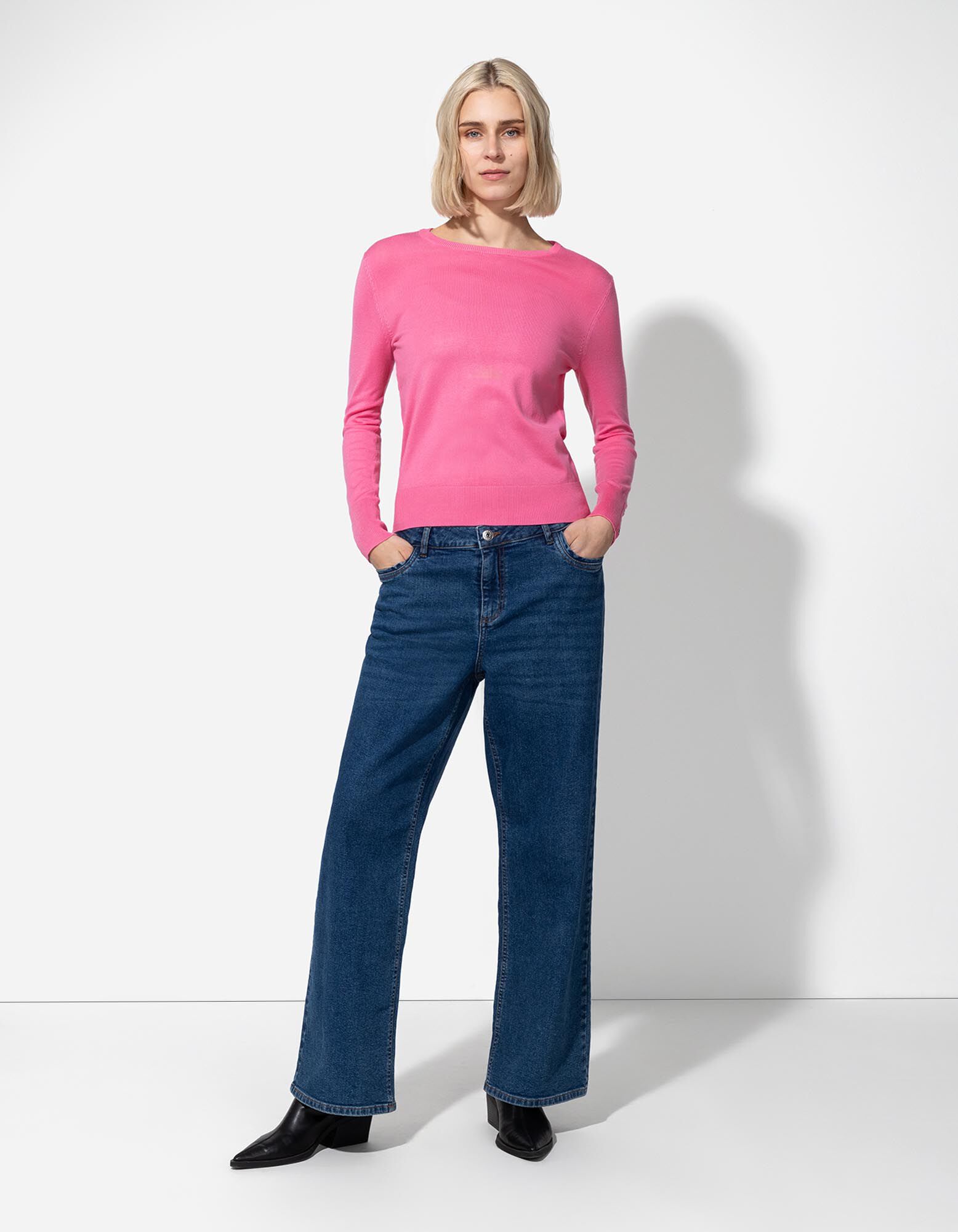 Pullover - Zierknöpfe - pink