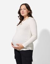 Umstandsshirt - Hemdkragen - weiß