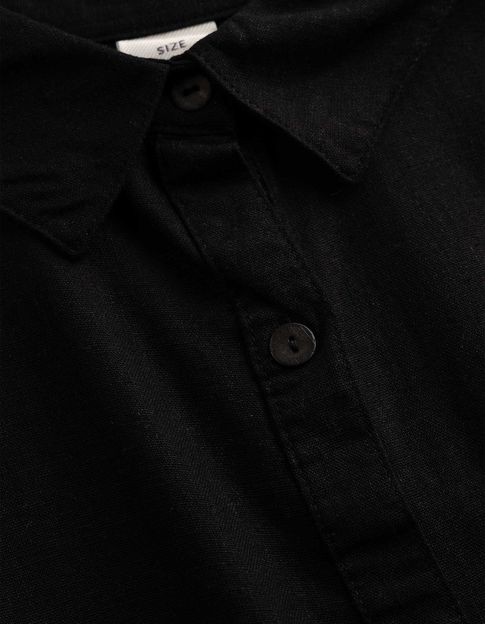 Kleid - Hemdkragen - Schwarz