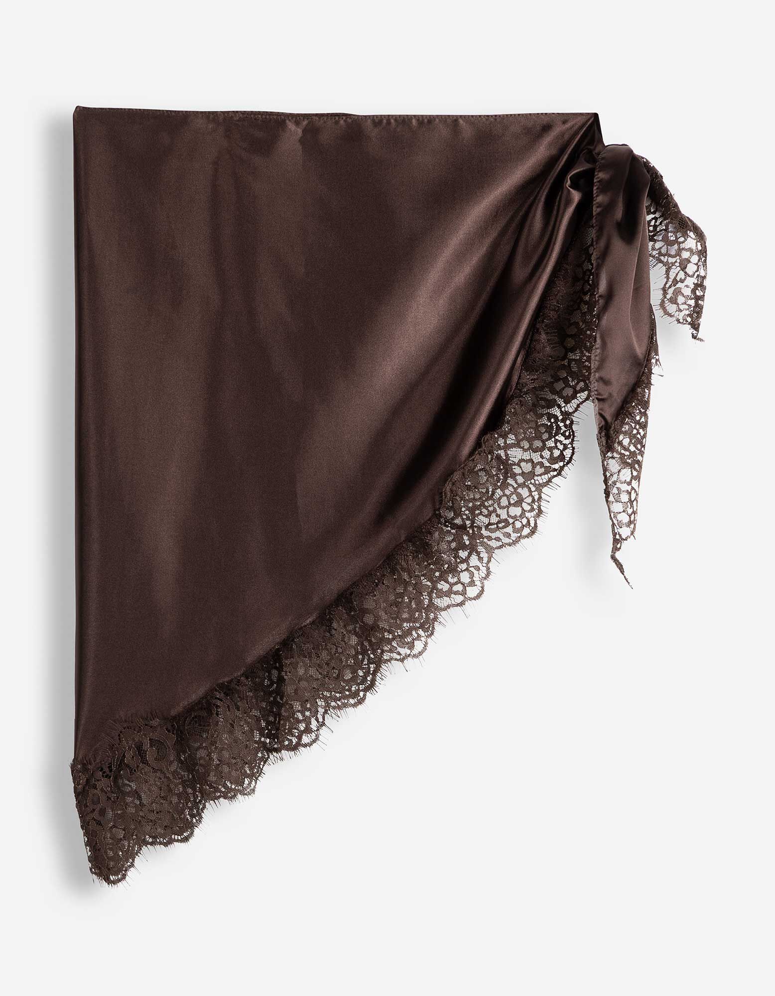 Foulard triangulaire - Satin - brun fonc&eacute;