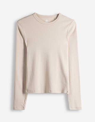 Langarmshirt - Modal-Anteil - wei&szlig;