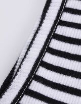 Cropped Top - Streifen - weiß