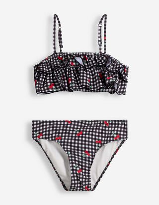 Set aus Bikinitop und Bikinislip - Allover-Print - Off-White