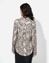 Bluse - Schlangenmuster - weiß