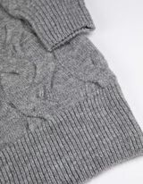 Longpullover - Rollkragen - grau