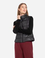 pikowana kamizelka - stójka - ciemny szary