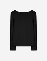 Maglia a manica lunga - Scollo a barchetta - nero