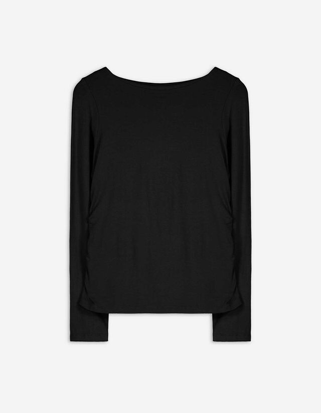 Maglia a manica lunga - Scollo a barchetta - nero